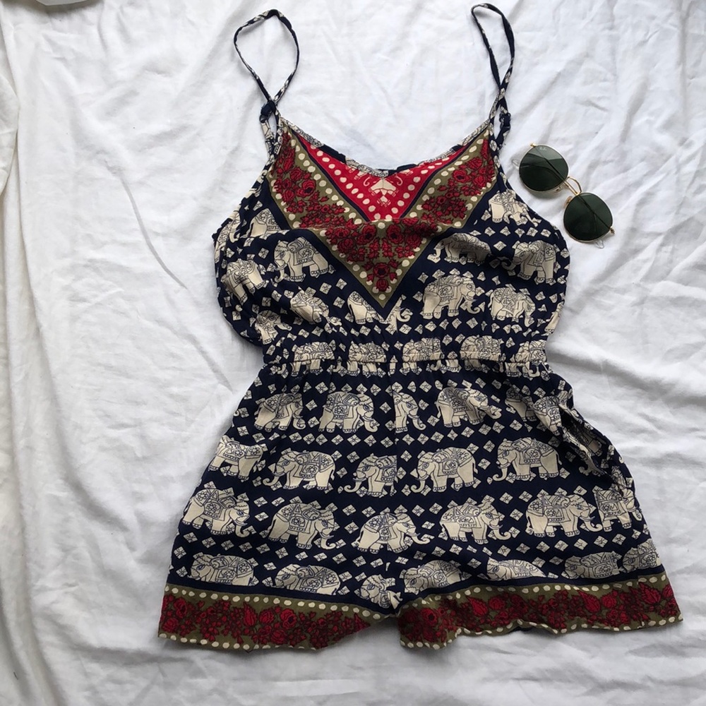 Multi-Color Elephant Romper - Picture 2 of 5